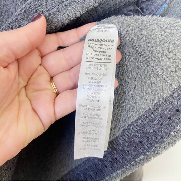 Patagonia ReTool Snap-T Pullover Gray Fleece Size Small - Picture 3 of 5